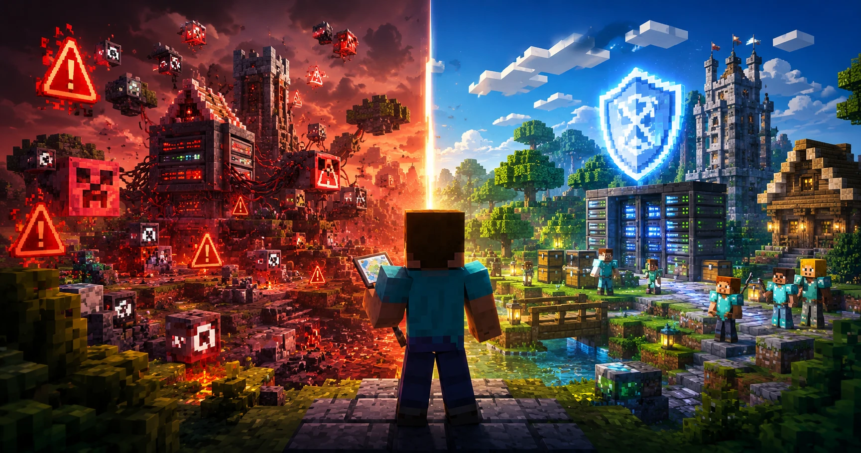 Administrator serwera Minecraft przy panelu zarządzania